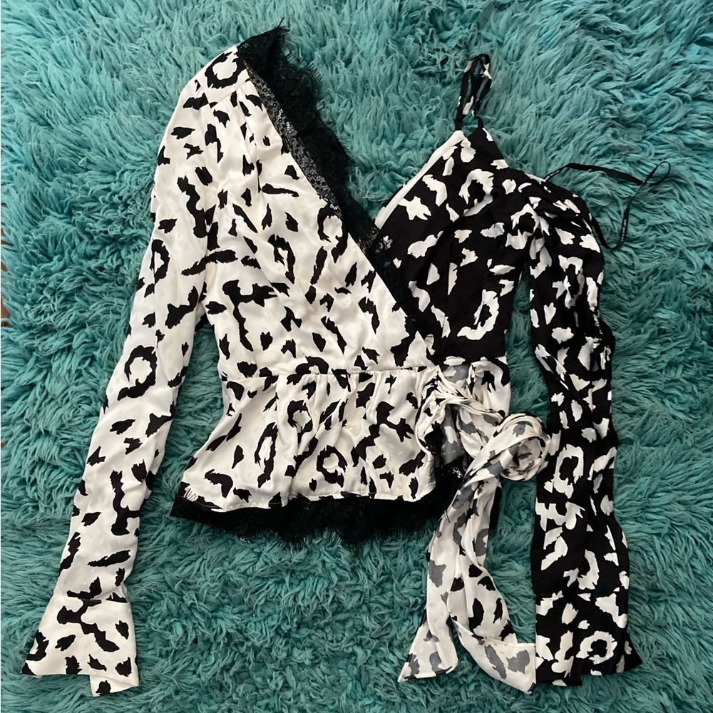 Self-portrait leopard print top